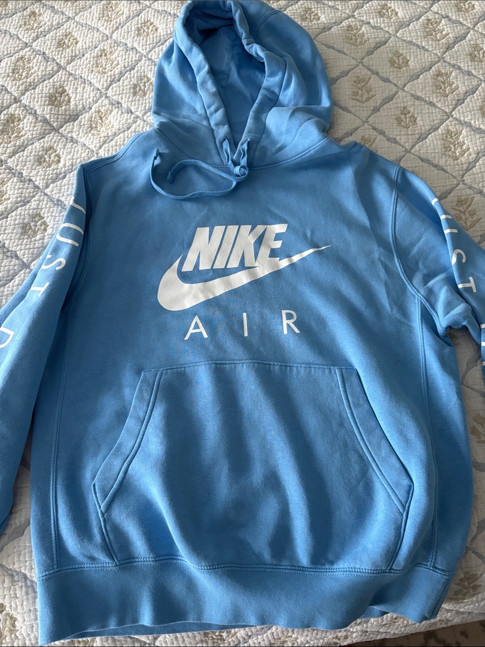 Nike Light Blue Air Crewneck Hoodie with White Logo